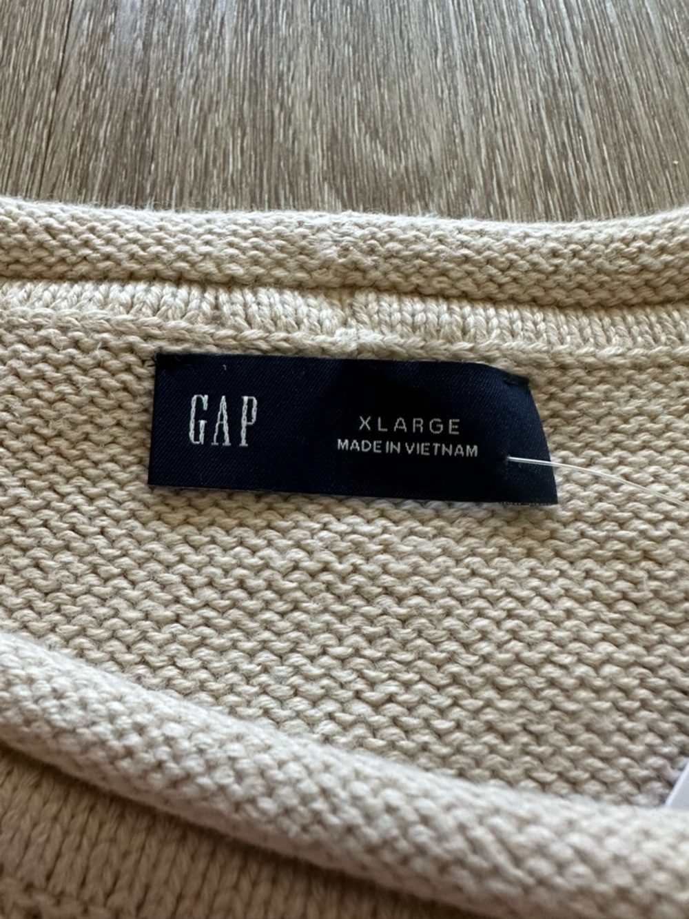 Gap 100% Cotton 24/7 Split-Hem Roll Neck Sweater in Cream & Coral Size XL - Picture 6 of 12